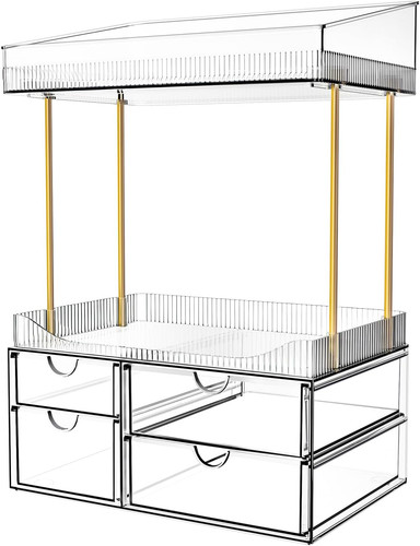 Tier clear makeup organizer - 4-tier,
